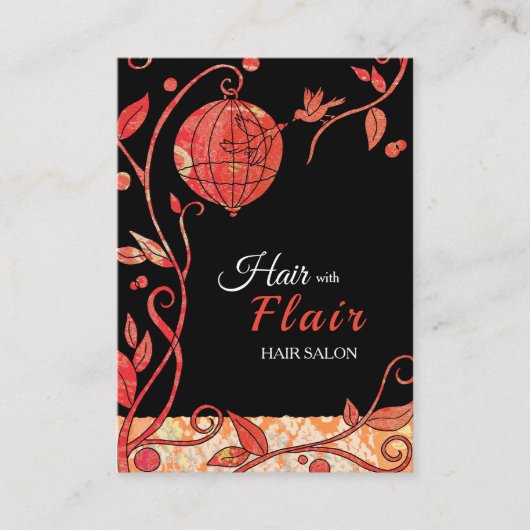 Vogelkooien Tortelduifjes Hair Salon Visitekaartje (Voorkant)