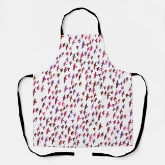 Vogelkoppel in roze en Paars Schort