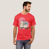 Vogelkoppel verliefd hart romc boy t-shirt (Voorkant volledig)