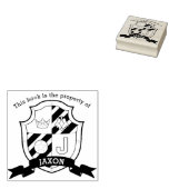 Vogelkuif letter J kinder bibliotheeknaam rubberst Rubberstempel (Gestempeld)