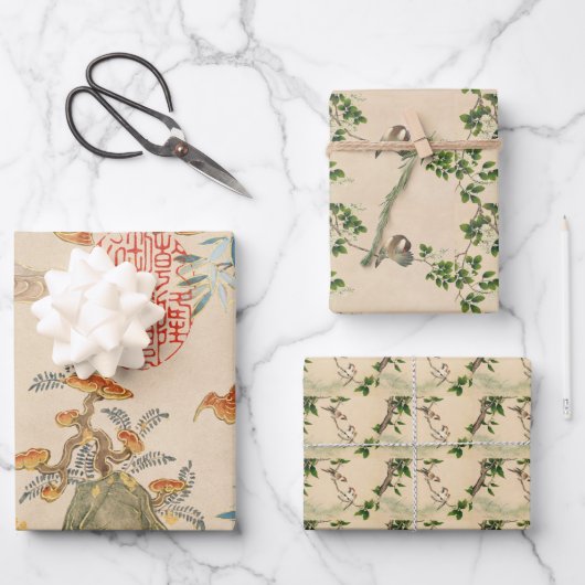  vogelkunst inpakpapier vel (Voorkant)