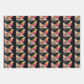 vogelkunst zwart inpakpapier vel (Voorkant 2)