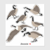 Vogellampje Canada Geese Illustrator Set Sticker (Vel)
