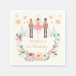 Vogelland met de voedselkraker "Sweet Birthday" Servet