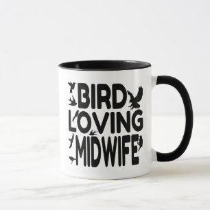 Vogelliefhebbende vroedvrouw mok