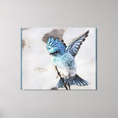 Vogelmodellen: Berg Bluebird 01-02 Canvas Afdruk (Voorkant)