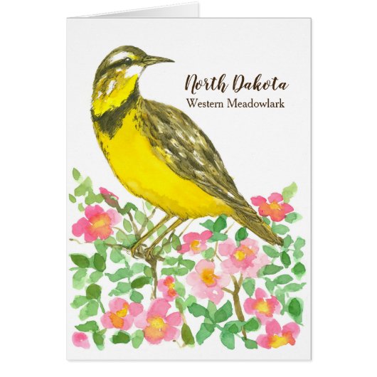 Vogelmoerasis Wilde Rozen Waterverf Blank (Voorkant)