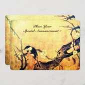 VOGELMONOGRAM, Geel bruin Aankondiging (Voorkant / Achterkant)