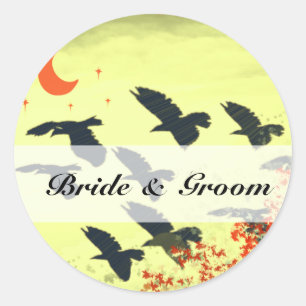 Vogelmoon Ronde Sticker