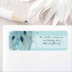vogelmusical Love Peacock Feather Adres Etiket