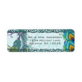  vogelmusical Love Peacock Feather Adres Etiket (Voorkant)