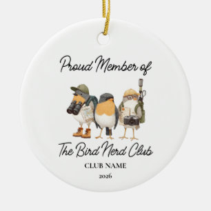 Vogelnerdclub Kerstmis, Grappige vogel liefhebber Keramisch Ornament