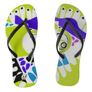 Vogelnest - avocado groen grijs teenslippers