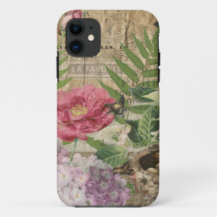 Vogelnest Bloementuin Bloem Vlinder Kunst iPhone 11 Hoesje