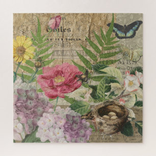 Vogelnest Bloementuin Bloem Vlinder Kunst Legpuzzel