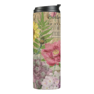 Vogelnest Bloementuin Bloem Vlinder Kunst Thermosbeker