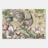 Vogelnest bloementuin Bloemvlinderkunst Inpakpapier Vel (Voorkant 3)