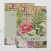 Vogelnest bloementuin Bloemvlinderkunst Kaart (Voorkant / Achterkant)