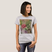 Vogelnest bloementuin Bloemvlinderkunst T-shirt (Voorkant volledig)