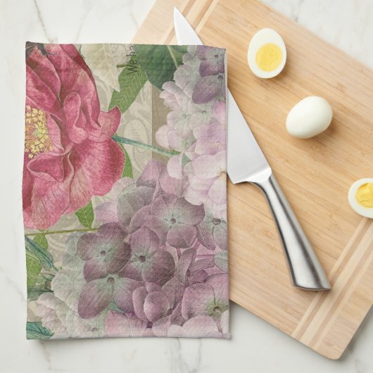 Vogelnest bloementuin Bloemvlinderkunst Theedoek (Quarter Fold)