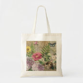 Vogelnest bloementuin Bloemvlinderkunst Tote Bag (Voorkant)