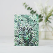 VOGELNEST, BOMEN MET GROENE WITTE SPRINGSTROMEN BRIEFKAART (Staand voorkant)