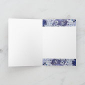 VOGELNEST, BOMEN MET WITTE BLAUWE STROMEN FEESTDAGEN KAART (Binnen)