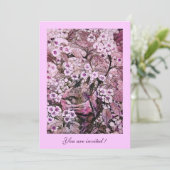 VOGELNEST, BOOM MET WITTE RODE ROZE LENTE BLOEMEN KAART (Staand voorkant)