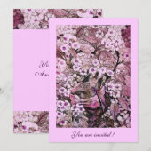 VOGELNEST, BOOM MET WITTE RODE ROZE LENTE BLOEMEN KAART (Voorkant / Achterkant)