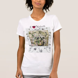 VOGELNEST, BRUINE WITTE LENTEBLOEMEN, IK HOU VAN N T-SHIRT