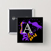 Vogelnest - Gepersonaliseerd Initiaal Letter A Vierkante Button 5,1 Cm (Voorkant /achterkant)