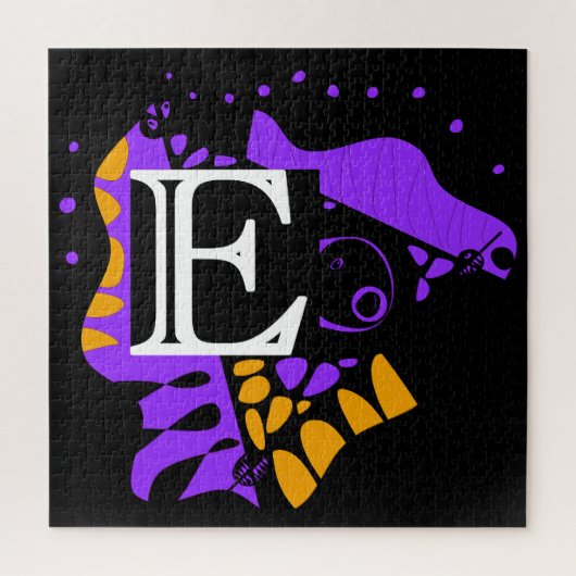 Vogelnest - Gepersonaliseerd Initiaal Letter E Legpuzzel (Verticaal)