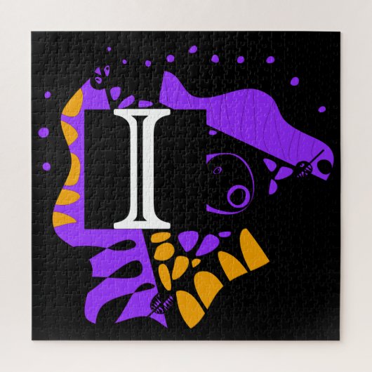 Vogelnest - Gepersonaliseerd Initiaal Letter I Legpuzzel (Verticaal)