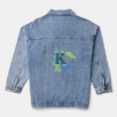 Vogelnest - Gepersonaliseerd Initiaal Letter K Gre Denim Jacket (Achterkant)
