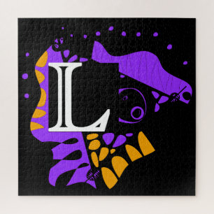 Vogelnest - Gepersonaliseerd Initiaal Letter L Legpuzzel