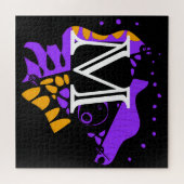 Vogelnest - Gepersonaliseerd Initiaal Letter M Legpuzzel (Horizontaal)