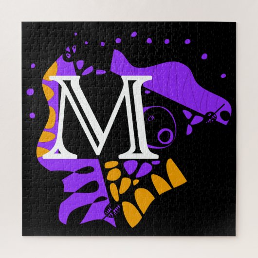 Vogelnest - Gepersonaliseerd Initiaal Letter M Legpuzzel (Verticaal)