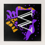 Vogelnest - Gepersonaliseerd Initiaal Letter W Legpuzzel (Horizontaal)