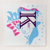 Vogelnest - Gepersonaliseerde naamletter K 2 Legpuzzel (Horizontaal)