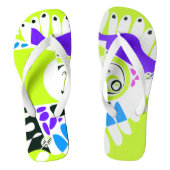 Vogelnest - Lime Green White Teenslippers (Voetbed)