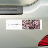 VOGELNEST, RODE WITTE PINKSTROOM BUMPERSTICKER (Op auto)