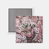 VOGELNEST, RODE WITTE PINKSTROOM MAGNEET (Voorkant / Achterkant)