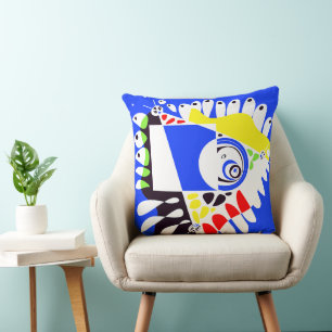 Vogelnest - Royal Blue White Kussen