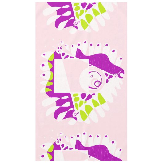 Vogelnest - roze limonade wit tafelkleed (Voorkant)