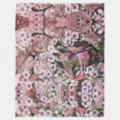 VOGELNEST, TREE, PINK WHITE SPRING Floral Fleece Deken (Voorkant)