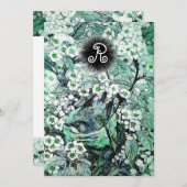 VOGELNEST, TREE, WITTE BLAUWE STROMEN MONOGRAM AANKONDIGING (Voorkant / Achterkant)