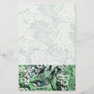 VOGELNEST, wit groen Briefpapier