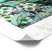 VOGELNEST, wit groen Poster (Hoek)