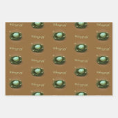 Vogelnesten met blauwe gevreesde eieren 3 aangepas inpakpapier vel (Voorkant 3)