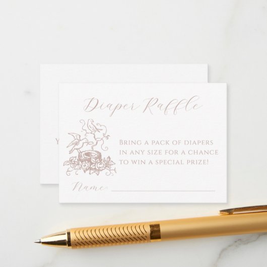 Vogelnestluier Baby shower Invoegen Kaart (Voorkant / Achterkant in situ)